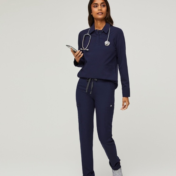 Figs Women’s Napa Longsleeve Scrub Polo. - Picture 2 of 9